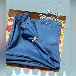 New Set 10 Cobalt Blue 20 x 20 Dinner Napkins & Faux Pearl-Gold Napkin Rings J10